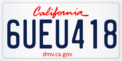 CA license plate 6UEU418