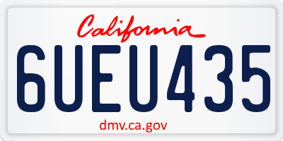CA license plate 6UEU435
