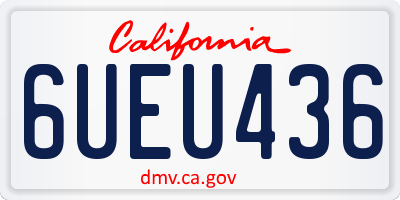 CA license plate 6UEU436