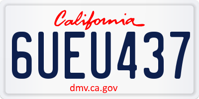 CA license plate 6UEU437