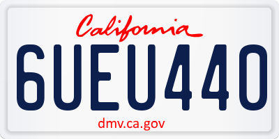 CA license plate 6UEU440