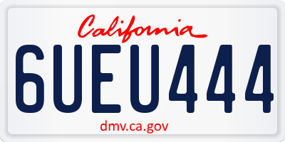 CA license plate 6UEU444