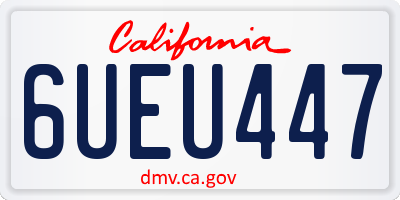 CA license plate 6UEU447