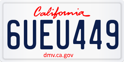 CA license plate 6UEU449