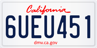 CA license plate 6UEU451