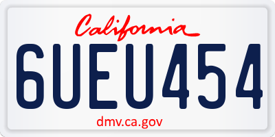 CA license plate 6UEU454