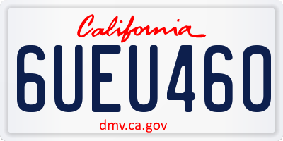 CA license plate 6UEU460