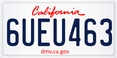 CA license plate 6UEU463