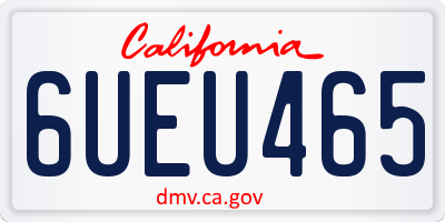 CA license plate 6UEU465