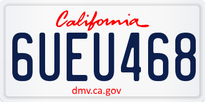 CA license plate 6UEU468