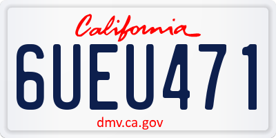 CA license plate 6UEU471