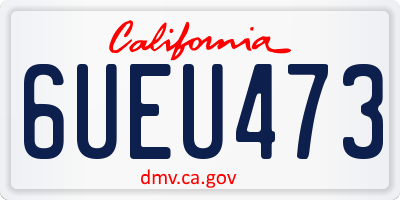 CA license plate 6UEU473