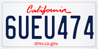 CA license plate 6UEU474