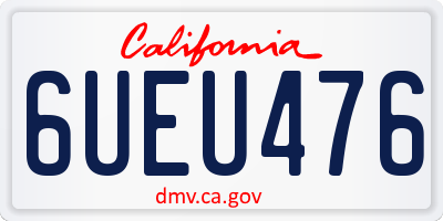 CA license plate 6UEU476