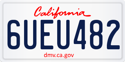 CA license plate 6UEU482
