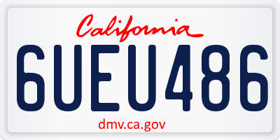 CA license plate 6UEU486
