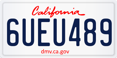CA license plate 6UEU489