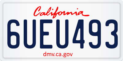 CA license plate 6UEU493