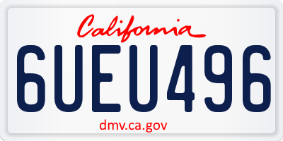 CA license plate 6UEU496