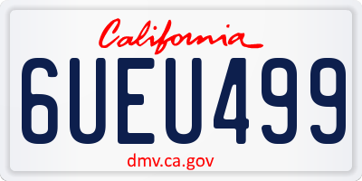 CA license plate 6UEU499