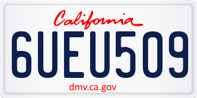 CA license plate 6UEU509