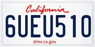 CA license plate 6UEU510