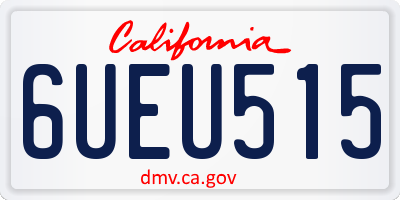 CA license plate 6UEU515