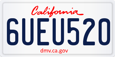 CA license plate 6UEU520