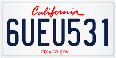 CA license plate 6UEU531