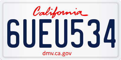 CA license plate 6UEU534