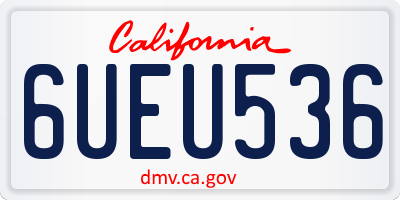 CA license plate 6UEU536