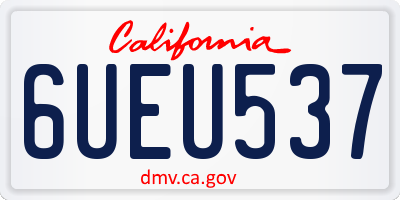 CA license plate 6UEU537