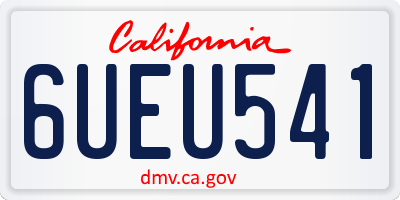CA license plate 6UEU541