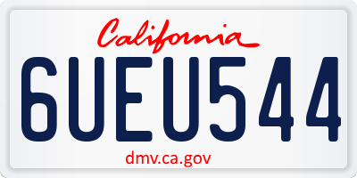 CA license plate 6UEU544