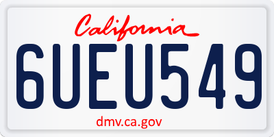 CA license plate 6UEU549