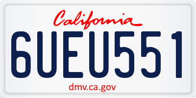 CA license plate 6UEU551