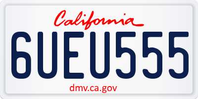 CA license plate 6UEU555