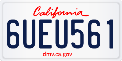 CA license plate 6UEU561