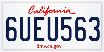CA license plate 6UEU563