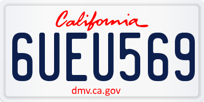 CA license plate 6UEU569