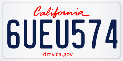CA license plate 6UEU574