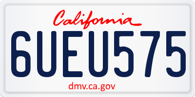 CA license plate 6UEU575