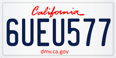CA license plate 6UEU577