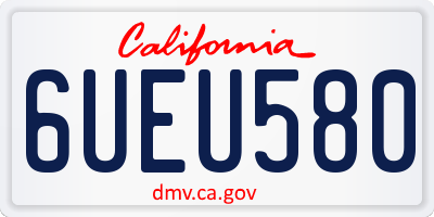 CA license plate 6UEU580