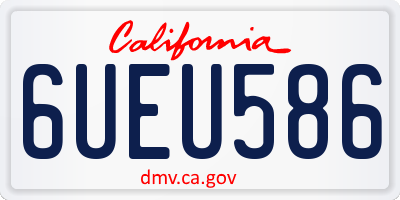 CA license plate 6UEU586