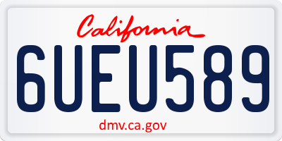 CA license plate 6UEU589
