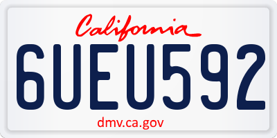 CA license plate 6UEU592