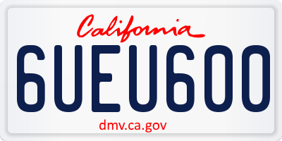 CA license plate 6UEU600