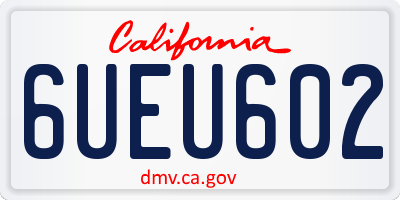 CA license plate 6UEU602