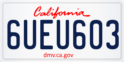 CA license plate 6UEU603